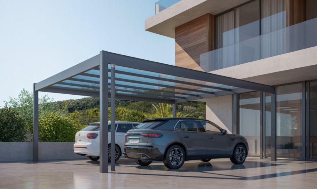 ایده ۵: شیشه گیوتینی پیرامونی + سقف متحرک