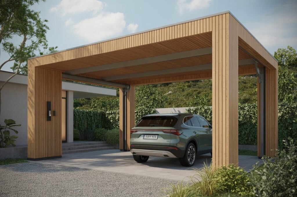 ایده ۳: پرگولای ترمووود با ریل مخفی